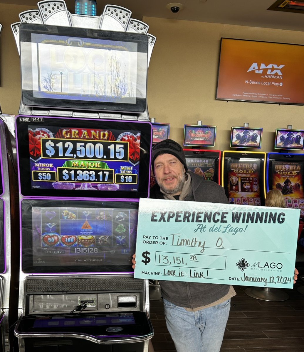 delLagoResort's tweet photo. Congratulations to #LagoWinner, Timothy! He hit a $13,151 #jackpot on our Lock it Link machine ππ° #delLagoNY #ExperienceWinning #slots
Must be 21 or older. For help with problem gambling call 877.8.HOPENY or text HOPENY (467369). https://t.co/HzrnGkeTD1