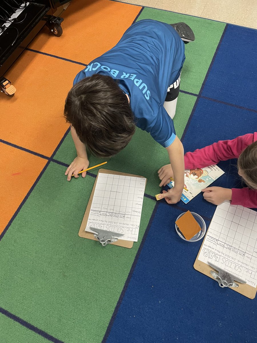 Second grade scientists hard at work observing solids based on their properties! <a href="/ShongumElem/">Shongum Elementary</a> <a href="/RandolphSchools/">Randolph Schools</a>