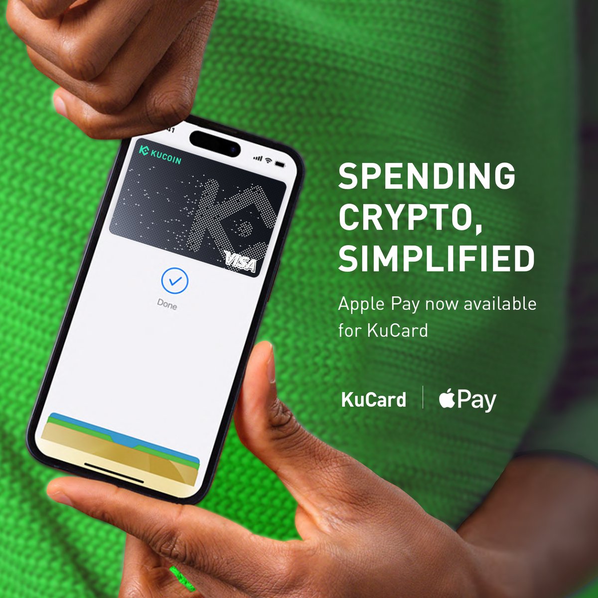 Apple Pay is now available for #KuCard! 📱💳 Now, you can enjoy seamless  and secure #crypto payments right from your iPhone or Apple Watch — in-store,  online, and in your favorite apps.