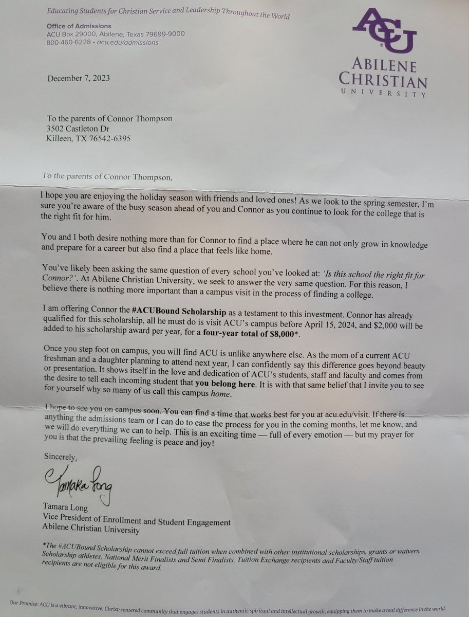 Connor Thompson (@connor_thrill) on Twitter photo Blessed to receive a #ACUBound scholarship offer for academics from <a href="/WelcometoACU/">Abilene Christian University Admissions</a>. <a href="/mavsman53/">ACU Football Recruiting Page</a> <a href="/KHSRoos/">Killeen High School</a> <a href="/KHSRoosFootball/">Killeen Kangaroos FB</a> <a href="/itrainullc/">🌟I Train University🌟</a> <a href="/sportslifetalk/">Sportslifetalk Media🎙🎧</a> <a href="/streetziam/">GREG MARCUS</a> <a href="/TrinaTh82741845/">Trina Thompson</a> <a href="/cthom7620/">Chris Thompson</a> Blessed to receive a #ACUBound scholarship offer for academics from <a href="/WelcometoACU/">Abilene Christian University Admissions</a>. <a href="/mavsman53/">ACU Football Recruiting Page</a> <a href="/KHSRoos/">Killeen High School</a> <a href="/KHSRoosFootball/">Killeen Kangaroos FB</a> <a href="/itrainullc/">🌟I Train University🌟</a> <a href="/sportslifetalk/">Sportslifetalk Media🎙🎧</a> <a href="/streetziam/">GREG MARCUS</a> <a href="/TrinaTh82741845/">Trina Thompson</a> <a href="/cthom7620/">Chris Thompson</a>