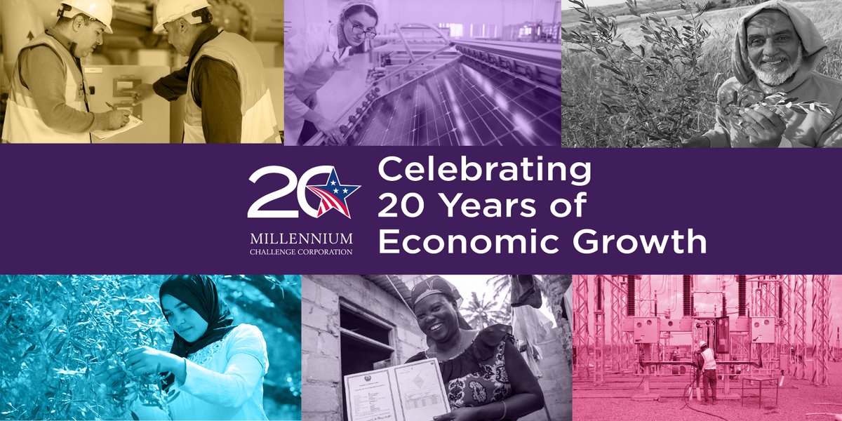 MCCgov's tweet photo. 🎉 Today, we celebrate our 20th anniversary at MCC!

Established on Jan. 23, 2004, we've made significant strides in reducing poverty through innovative and data-driven approaches with the help of our amazing team and partners. 

Learn more: https://t.co/oUebLNFX9r

#GrowWithMCC https://t.co/iiE7mdtefs