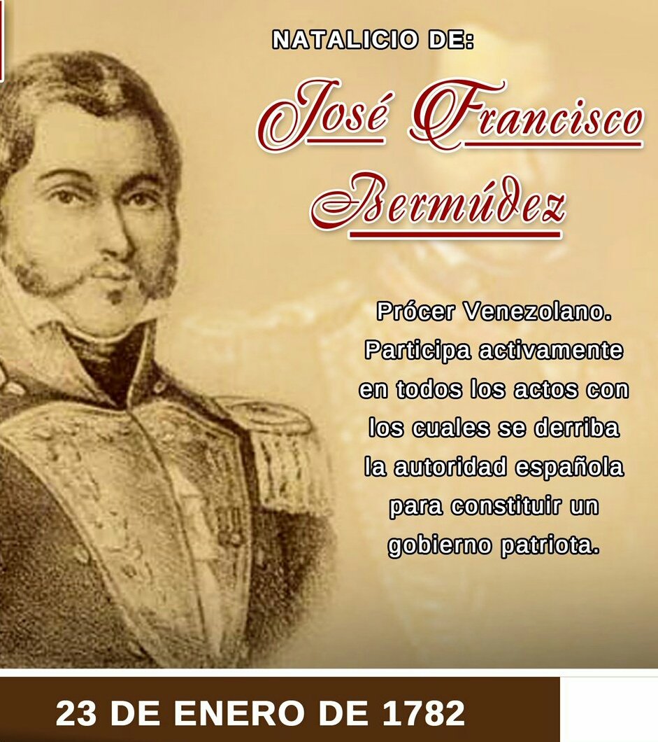 InfoIndioMiguel's tweet photo. Natalicio de José Francisco Bermúdez. Militar venezolano y prócer de la independencia de Venezuela. Fue General en Jefe del Ejército de Venezuela en la Guerra de Independencia.@Gabrielasjr
@luisinfoVen
#HaciaEl2030ConLas7T
@BrigadasCHCH
@LaRosaInfoVE https://t.co/IBjj46QaZW