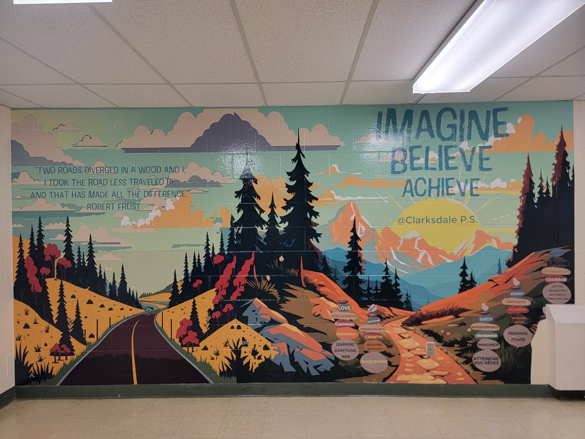 Beautiful new mural supported by the School Council to inspire us in the  Den! 🐺 Thank you! 🌟, image size:1200x900