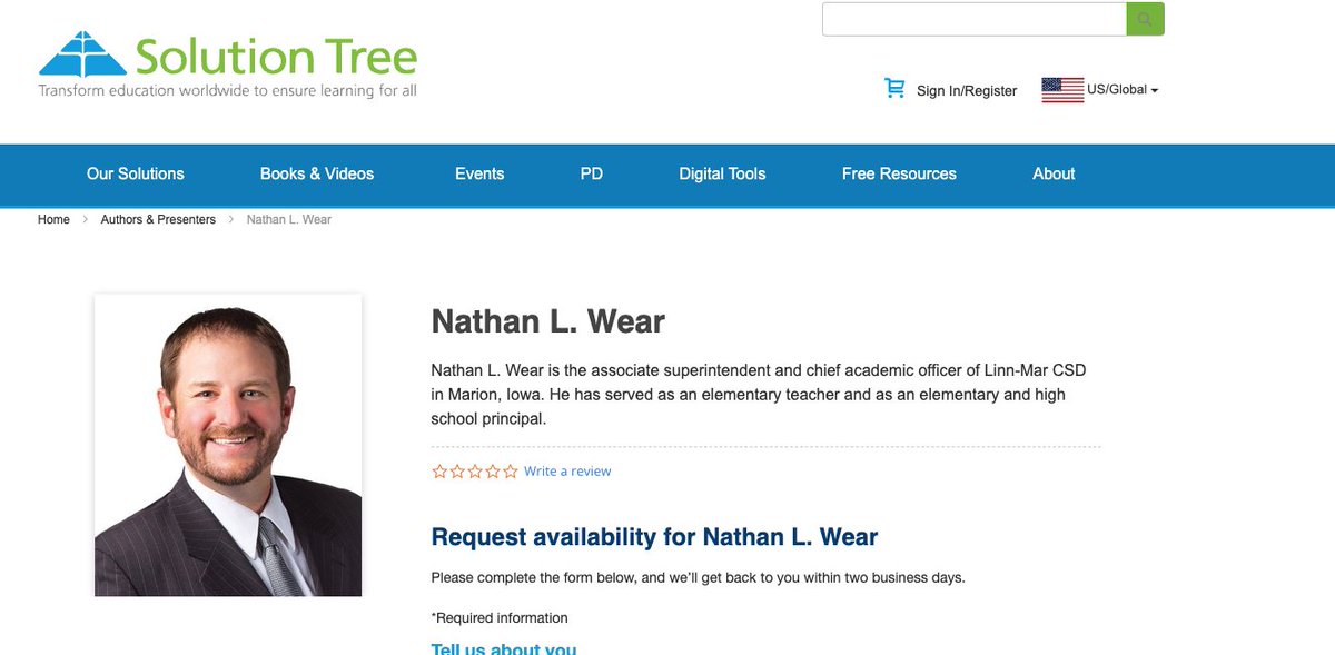 Request availability for author Nathan Wear via
<a href="/SolutionTree/">Solution Tree</a> PD:

solutiontree.com/presenters/nat…
