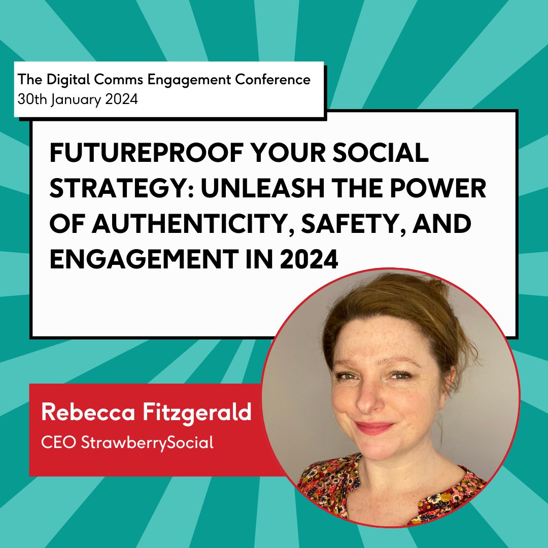 StrawberrySoc's tweet image. Exciting news! 🌟 

Our CEO, Rebecca Fitzgerald, joins industry experts at the Digital Comms Engagement Conference on 30.1.24. Get insights on Threads, X, engagement strategies, and online safety in 2024. 🚀

👉 digitalengagementconference.com

 #DigitalComms #CommsEvent