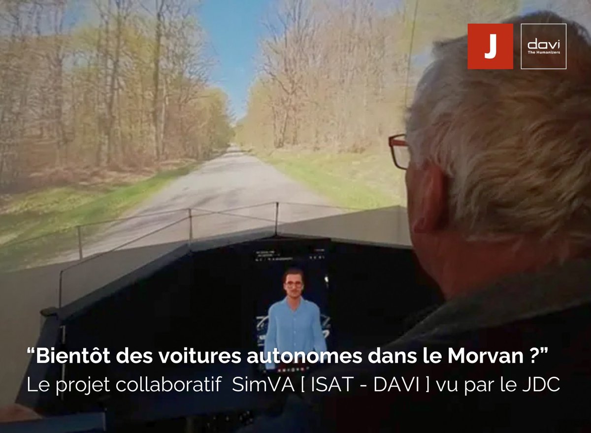 🦾 🚗 “Bientôt des voitures autonomes dans le Morvan ?” : découvrez le projet collaboratif  SimVA ISAT DAVI vu par le JDC.

Rendez-vous aux abonnés (et futurs abonnés) du JDC sur : lejdc.fr/nevers-58000/a…