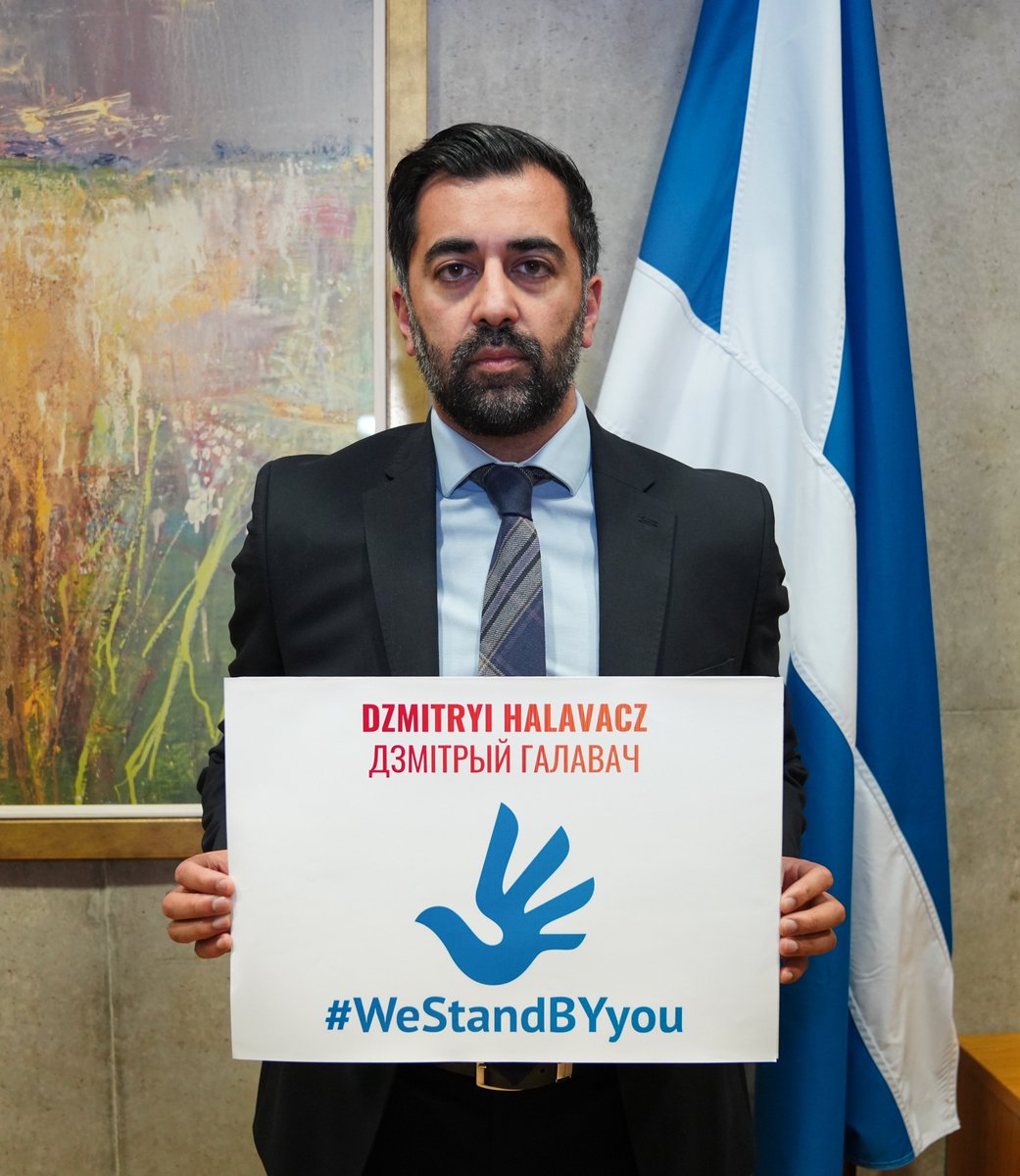 As part of @LiberecoPHR’s #WeStandBYyou campaign, the First Minister will sponsor Dzmitryi Halavacz.

The musician was sentenced to nine years in prison in October 2023.

Four other @ScotGov Ministers will also adopt a prisoner.

➡️ gov.scot/news/support-f…