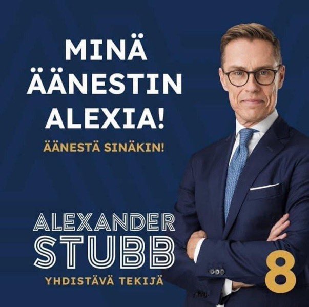 Kävin tänään äänestämässä ennakkoon. Annoin ääneni Alexille, koska minusta hänellä on parhaat edellytykset nykyisessä toimintaympäristössä ja sen haasteissa toimia tuloksellisesti Suomen tasavallan seuraavana presidenttinä.