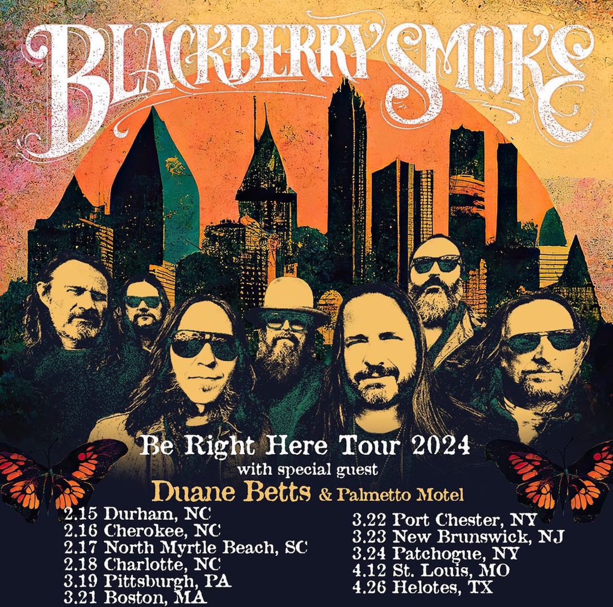 Hey now! DB & Palmetto Motel will be supporting our good buddies @blackberrysmoke! The first dates are coming up next month in the Carolinas! Hope to see y’all! 📸 @smokingmonkeyphoto