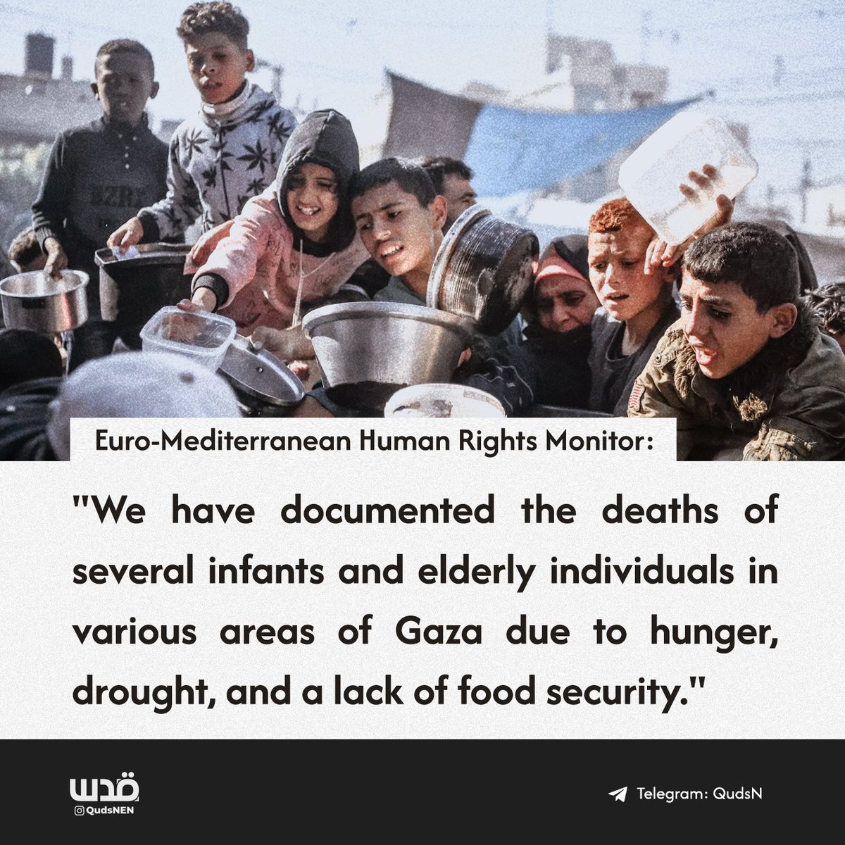 The Euro-Mediterranean Human Rights Monitor's statement highlights that the starvation of civilians in Gaza has reached unprecedented levels, posing a significant threat to the spread of diseases due to a lack of food security.