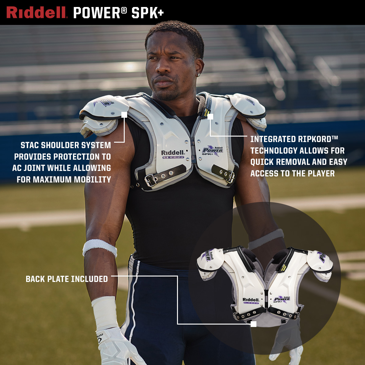 RiddellSports's tweet image. A top-of-the line stock shoulder pad with elite-level features. Our new Power SPK+ is built with the modern athlete in mind.

At #Riddell, we are proud to be more than just the #HeadProtectionLeader. 

#TechTuesday | #ProtectandPerform