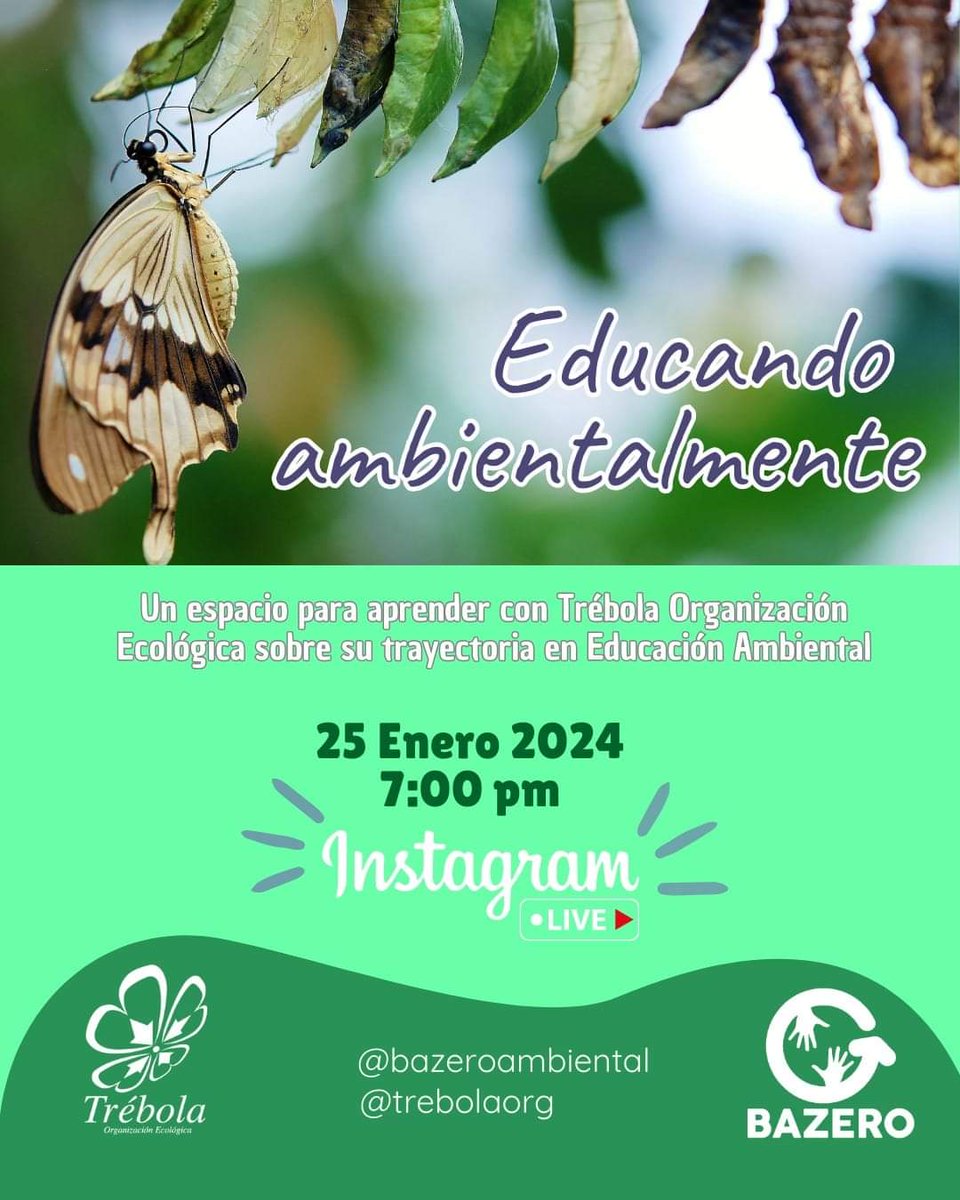 TrebolaOrg's tweet image. En la labor de transformar nuestros hábitos tenemos muchos amigos que también le han apostado a la educación como la base para lograrlo. En el #MesDeLaEducaciónAmbiental estaremos compartiendo junto con @bazeroambiental experiencias del camino recorrido.
💚🦋
#EducaciónParaLaPaz
