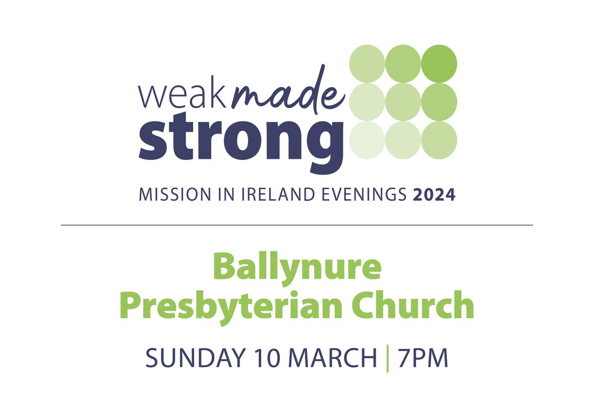 pciassembly's tweet photo. Mission in Ireland evenings are held to highlight the mission of our church across the island and share encouraging examples of God’s work:

📍Ballynure Presbyterian Church
Sunday, 10 March 2024 @ 7pm
Speakers: Jonathan Currie and Joanne Dunlop https://t.co/F3fRmdDTpV