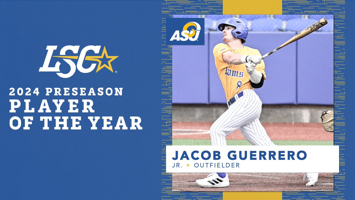 Angelo State junior outfielder Jacob Guerrero named Lone Star Conference Baseball Preseason Player of the Year. ⚾️🤩 🔗 bit.ly/3vIlcmJ #LSCbase #D2bsb