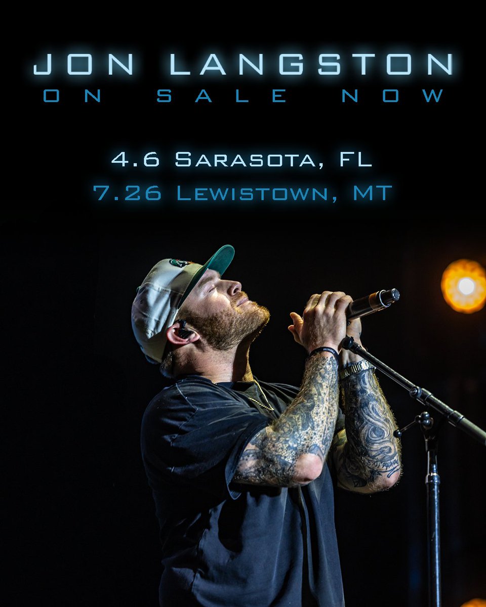 Two more shows for 2024 are on sale now! Get those tickets for Florida and Montana: jonlangston.com/tour