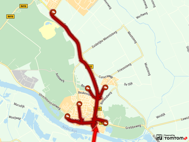 ANWBverkeer's tweet photo. +1 uur op de #N233 Veenendaal ► Kesteren bij Rhenen. Oorzaak onbekend. https://t.co/06gEZGR5jr
