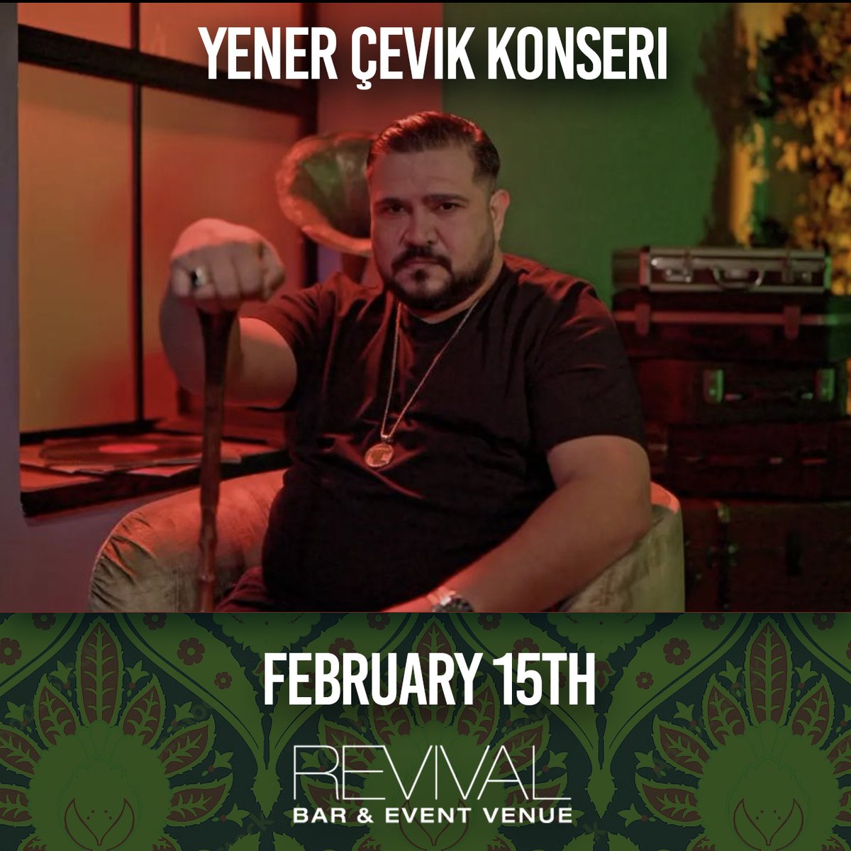 Yener Çevik Konseri - Live at Revival Bar @revivalbarevent, Feb 15th.  

Details: revivaleventvenue.ca/event/yener-ce… #turkishmusic #Turkey #liveperformance @yenercevik