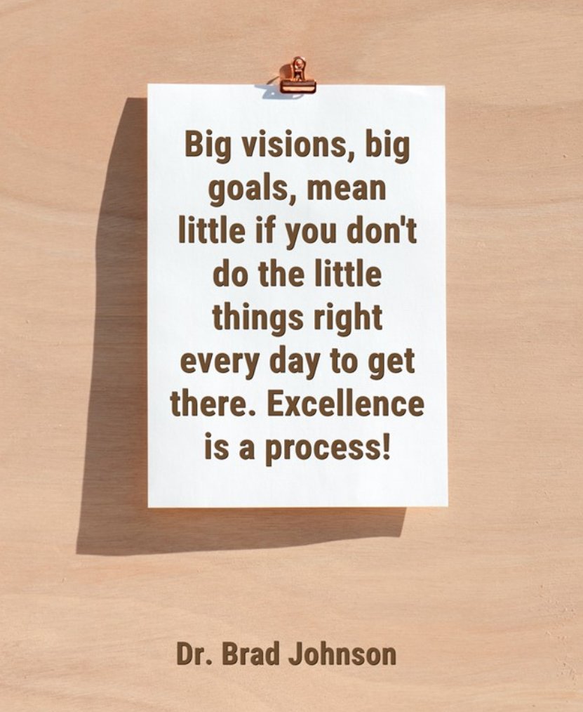 Excellence is a process.