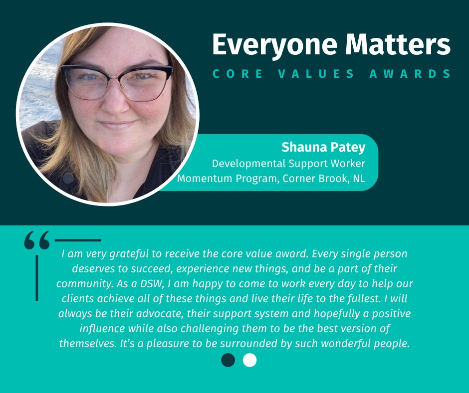 Congrats to Shauna Patey! A beacon of passion, integrity, and inclusivity, she embodies our core values with unwavering dedication. Congratulations on reflecting the true essence of Everyone Matters!  #EveryoneMatters #CoreValues #Congratulations