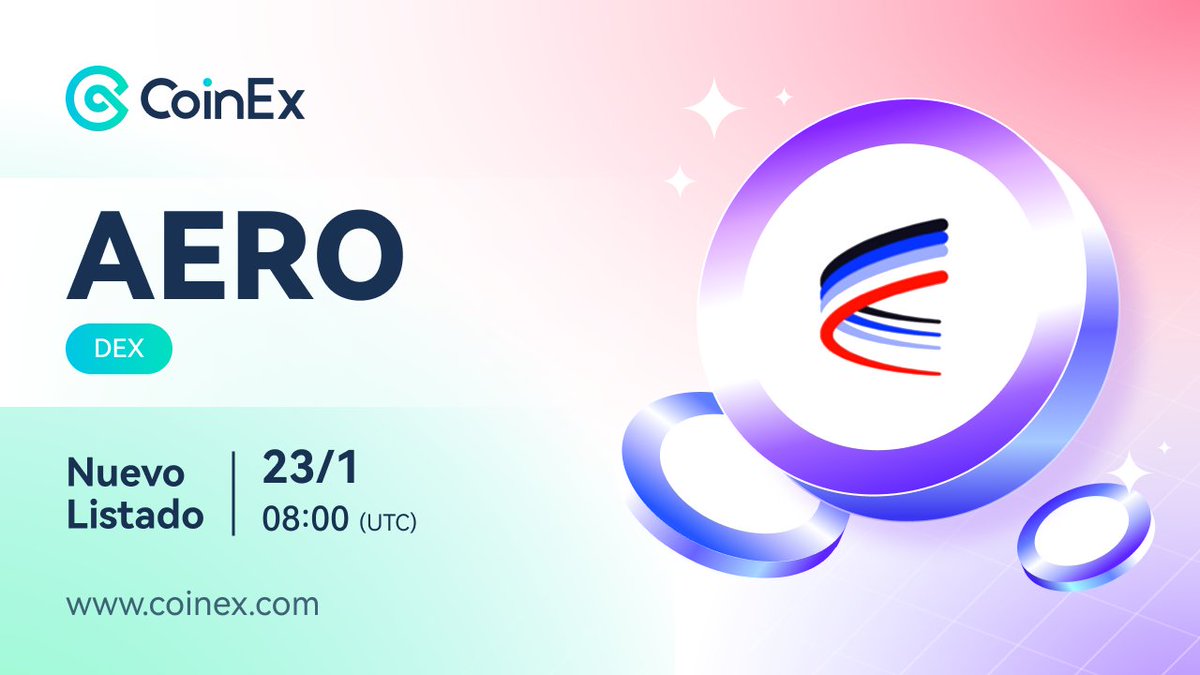 CoinExSpanish's tweet photo. 🚀CoinEx I Nuevo Listado: $AERO 

💫@aerodromefi es un AMM DEX diseñado para convertirse en el principal centro de liquidez y protocolo de financiación de productos públicos en la blockchain de Base.

Más detalles 👉https://t.co/d5WPJeGsvL https://t.co/F9JfRIAjjE