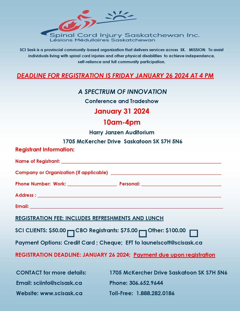 ✨A SPECTRUM OF INNOVATION Conference and Tradeshow

✨REGISTRATION DEADLINE; FRIDAY JANUARY 26 2024 AT 4 PM

✨REFRESHMENTS AND LUNCH INCLUDED