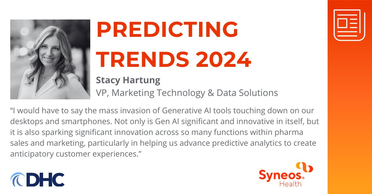 The Digital Health Coalition gathered insights from thought leaders offering predictions on what lies ahead in 2024. Our expert shares her perspectives on the noteworthy advancements in pharma sales and marketing that unfolded in 2023. digitalhealthcoalition.org/insights/predi… #SyneosHealth