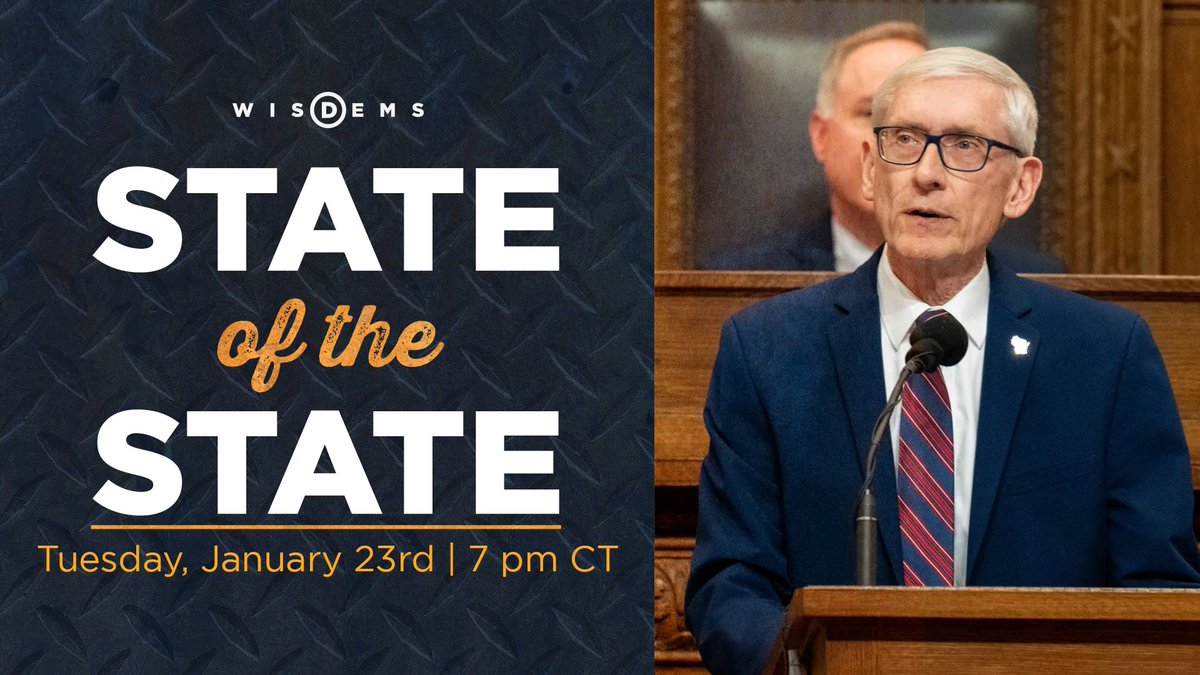 ⏰ TONIGHT! Governor @Tony4WI will address Wisconsin in his 2024 State of the State. Want to watch online? Stream it with us at 7pm here: wiseye.org/live