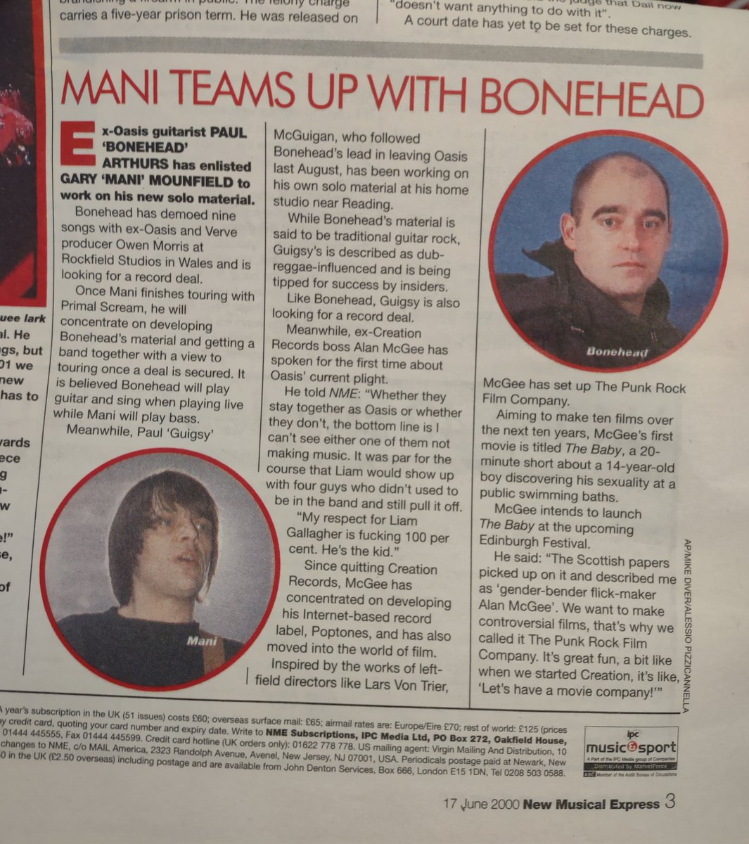 I'm loving the Liam Gallagher and John squire stuff but still waiting on that bonehead and Mani album announced in the year 2000!! @BoneheadsPage @liamgallagher #Oasis