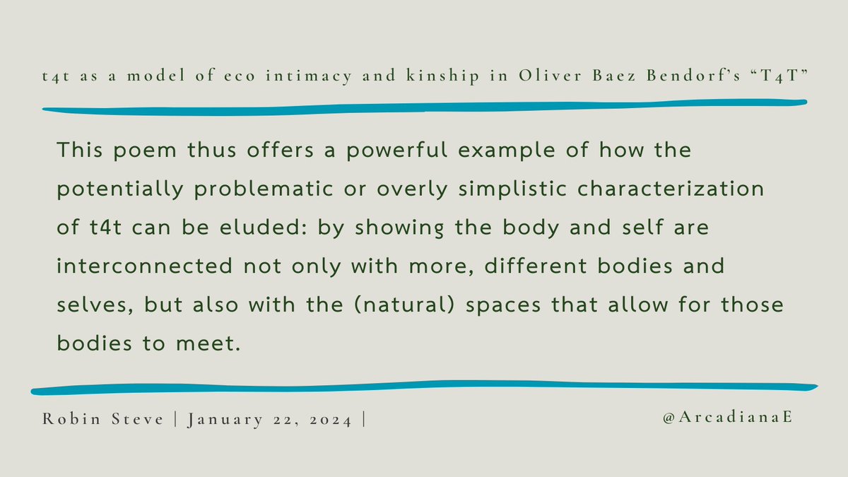 ArcadianaE's tweet photo. Curious about how eco-poetics can broaden our understanding of trans identities? Explore @robinsteve189's insightful article on t4t ecopoetics, delving into Oliver Baez Bendorf's poem 'T4T.'  🌿🌈 #TransPoetry #EcoPoetics

🔗https://t.co/nAz2e652Rl https://t.co/NyHk5t1CmO