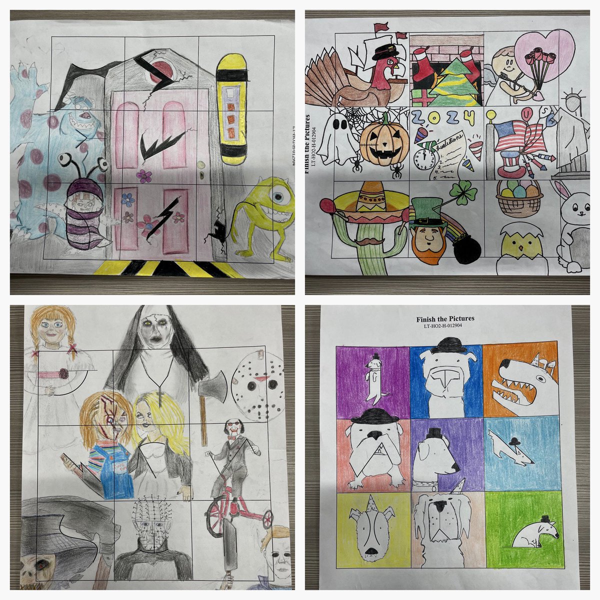 WorkmanNPHS's tweet photo. One of my favorites assignments of the year - Finish the Picture! It showcases students creativity, problem solving and abstract thinking! #DCPsych #NewPalProud @VoelzJames https://t.co/2Z7FXrwL01