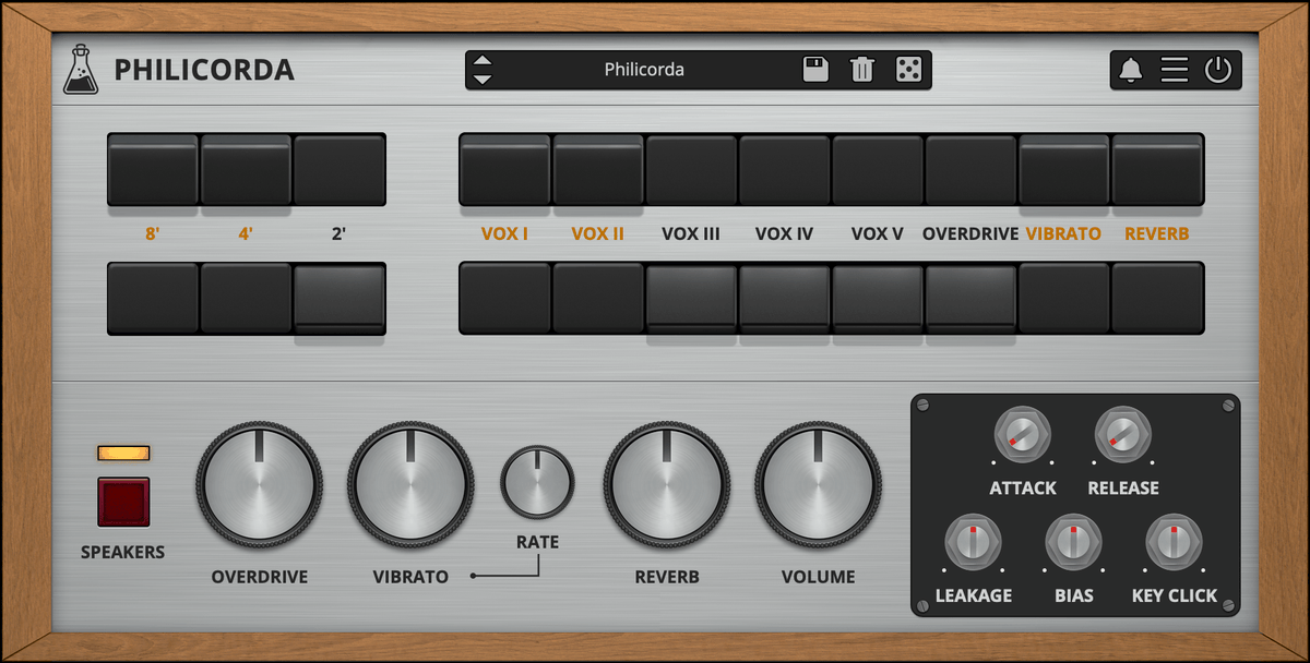 NEW Plugin: Philicorda, a vintage transistor organ from the 60s. Available now on macOS, Windows, Linux, and iOS!