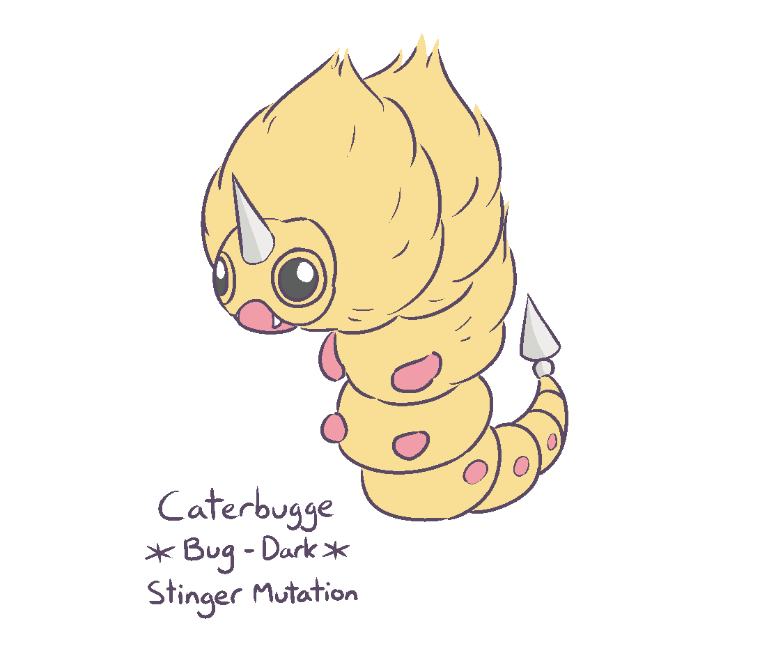ProfBoxwood's tweet photo. "Caterbugge are perhaps a common ancestor to Caterpie? These are large and do not evolve. Professor Leyland brought me these two from his research on pokemon Mutations" 
#pokemon #fakemon https://t.co/iSFlOsmswC