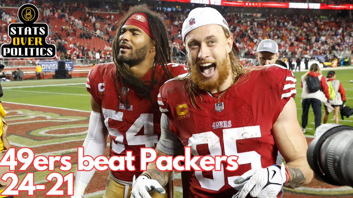 49ers pull off first 4th quarter comeback of 7+ under Shanahan in win vs. Packers
youtu.be/-Jj3bim8s_4
#FTTB #NFLDivisionalRound #NFL #NFLPlayoffs2024 #NFLTwitter #statsoverpolitics