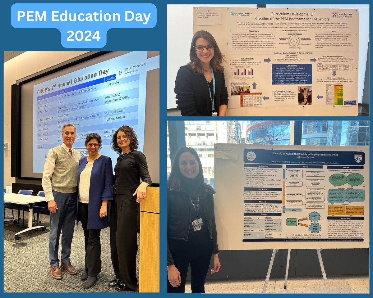 PEMatCHOP's tweet photo. @PEMatCHOP participated in the 7th Annual Education Day!

Our KOP nurses won "Best Platform Presentation" for work on building the capacity of nursing support staff
&amp;
Future PEM fellow Jeremy Jones won "Best Poster Presentation" for work on trainee education on healthcare costs https://t.co/6uI5VChABR