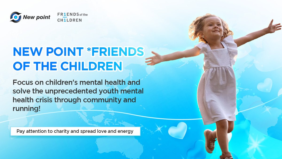 ❤️‍🔥Together with the🧒 Friends of the Children team, New Point is focusing on children's mental health and hopes that NewPoint will address the unprecedented youth mental health crisis through the community and through the power of running🏃‍♀️! #newpoint #Web3 #Charity #Love