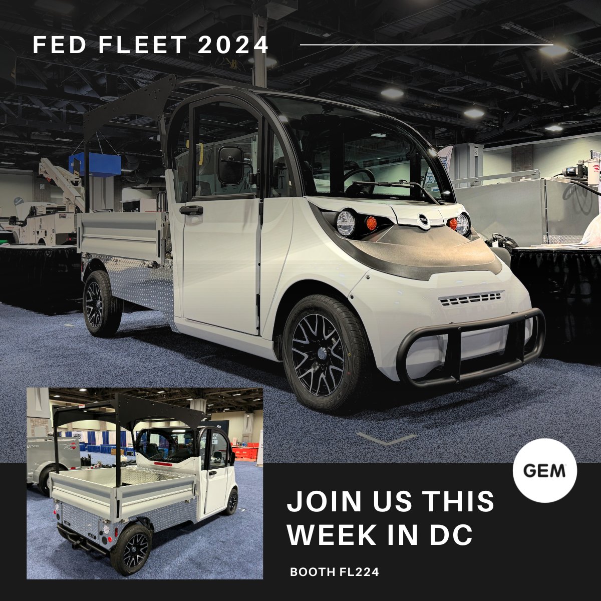 Attn: Federal fleet and transportation managers attending #FedFleet2024 in DC this week. 

We'll be in booth # FL224 alongside <a href="/FedConCorp/">FederalContractsCorp</a>.

Stop by and see how our #electricvehicles can help your facilities maintenance and transport needs.
