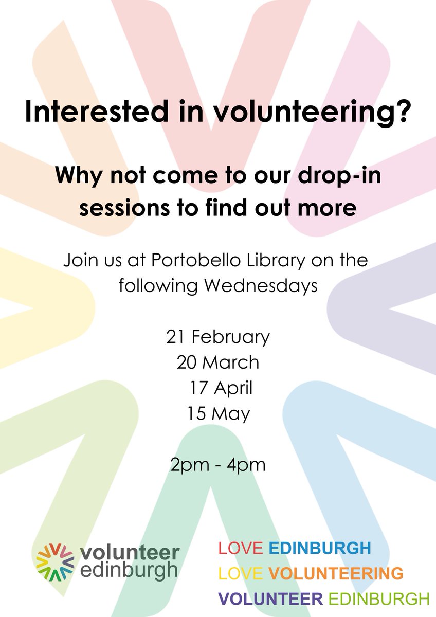 Interested in Volunteering but don't know how to get started? Drop in to have a chat with Will from @VolunteerEdi about opportunities across the city and how you can get volunteering! Drop-In is 2 till 4 this afternoon (Weds 17/04) with the next scheduled for 15/05.