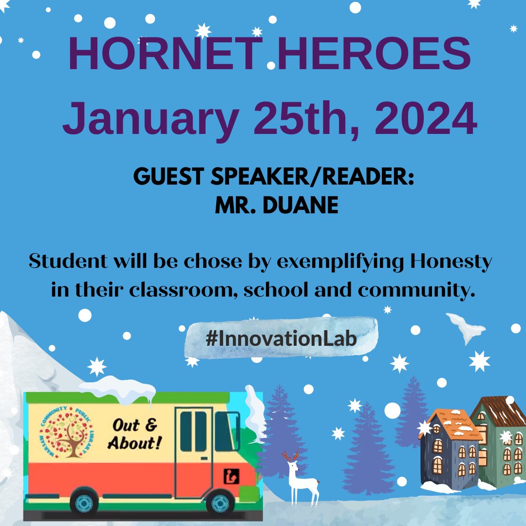 Teachers will choose a student by exemplifying Honesty in their classroom, school and community #washingtonhornets #HornetHeroes #honesty #innovationlab #wearewarsaw