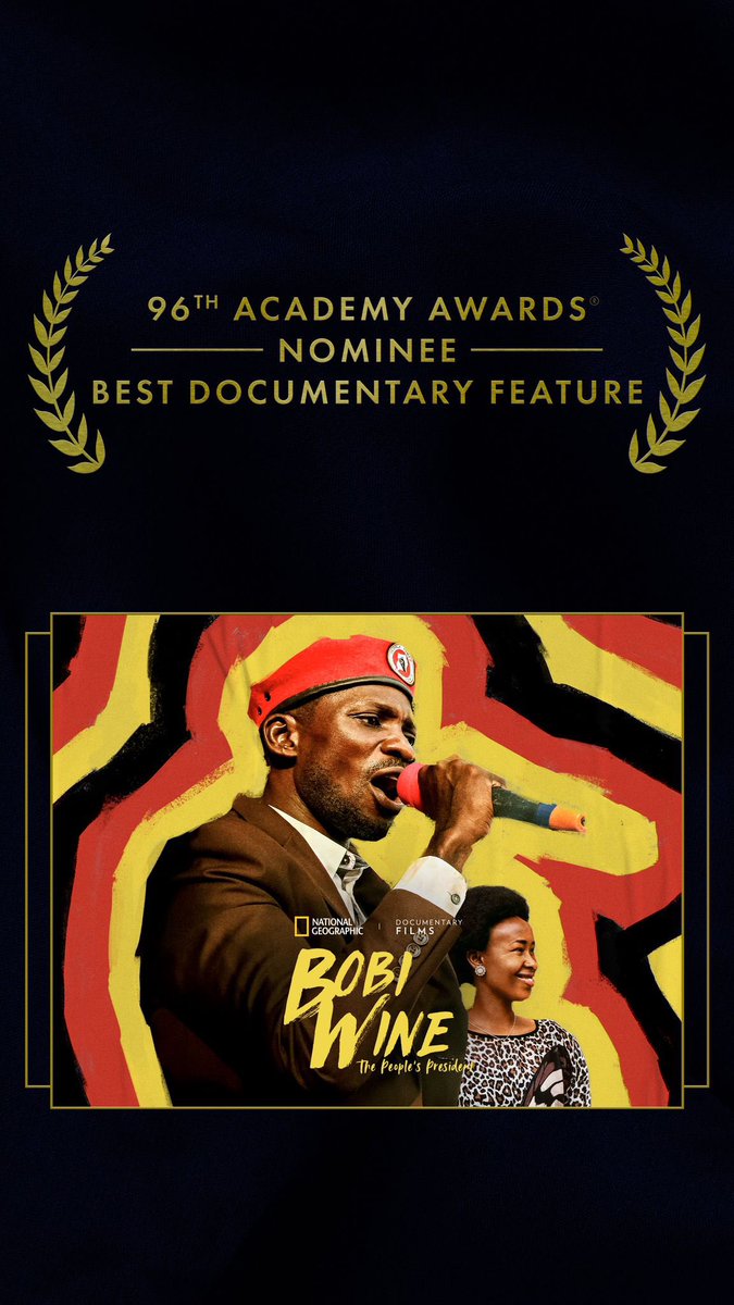 Big News: Our film #BobiWineThePeoplesPresident which showcases General @KagutaMuseveni’s brutal regime and the resilient citizens pushing back, has been nominated for Best Documentary in the Oscars. It is such a humbling moment to see the Ugandan story make it to the Academy…
