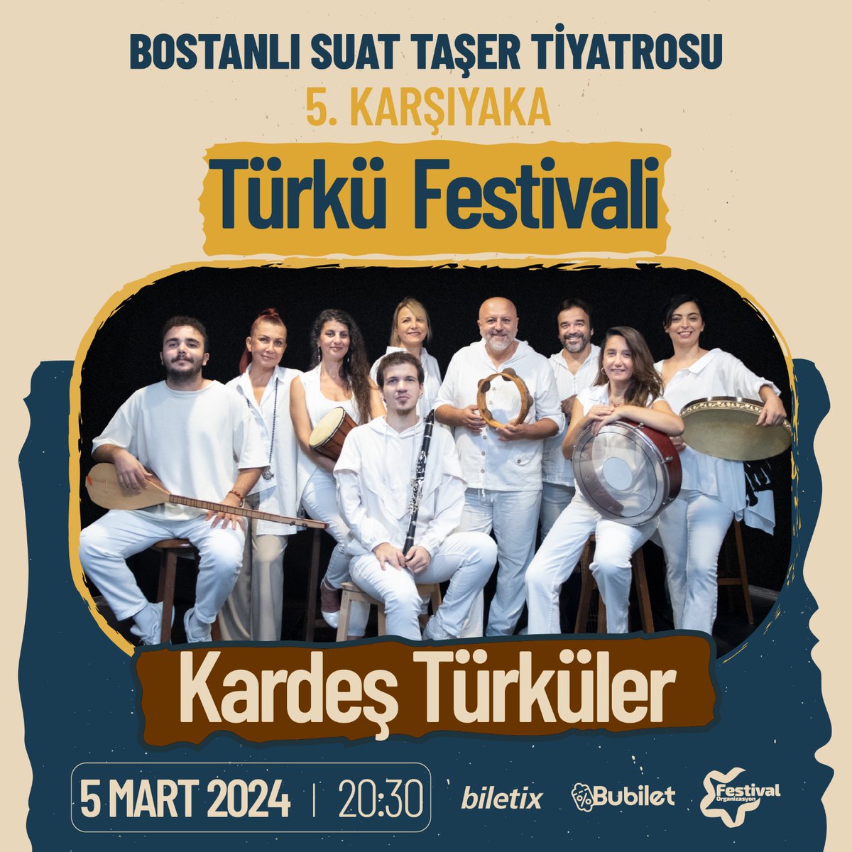 5 Mart İzmir Karşıyaka🕊️ Bostanlı Suat Taşer Tiyatrosu 5. Karşıyaka Festivali #kardestürküler #izmir #karşıyaka #konser #bostanlısuattaşertiyatrosu