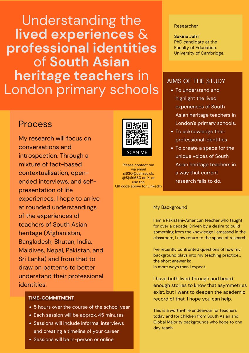 Looking for a few more South Asian heritage teachers in London primary schools for research