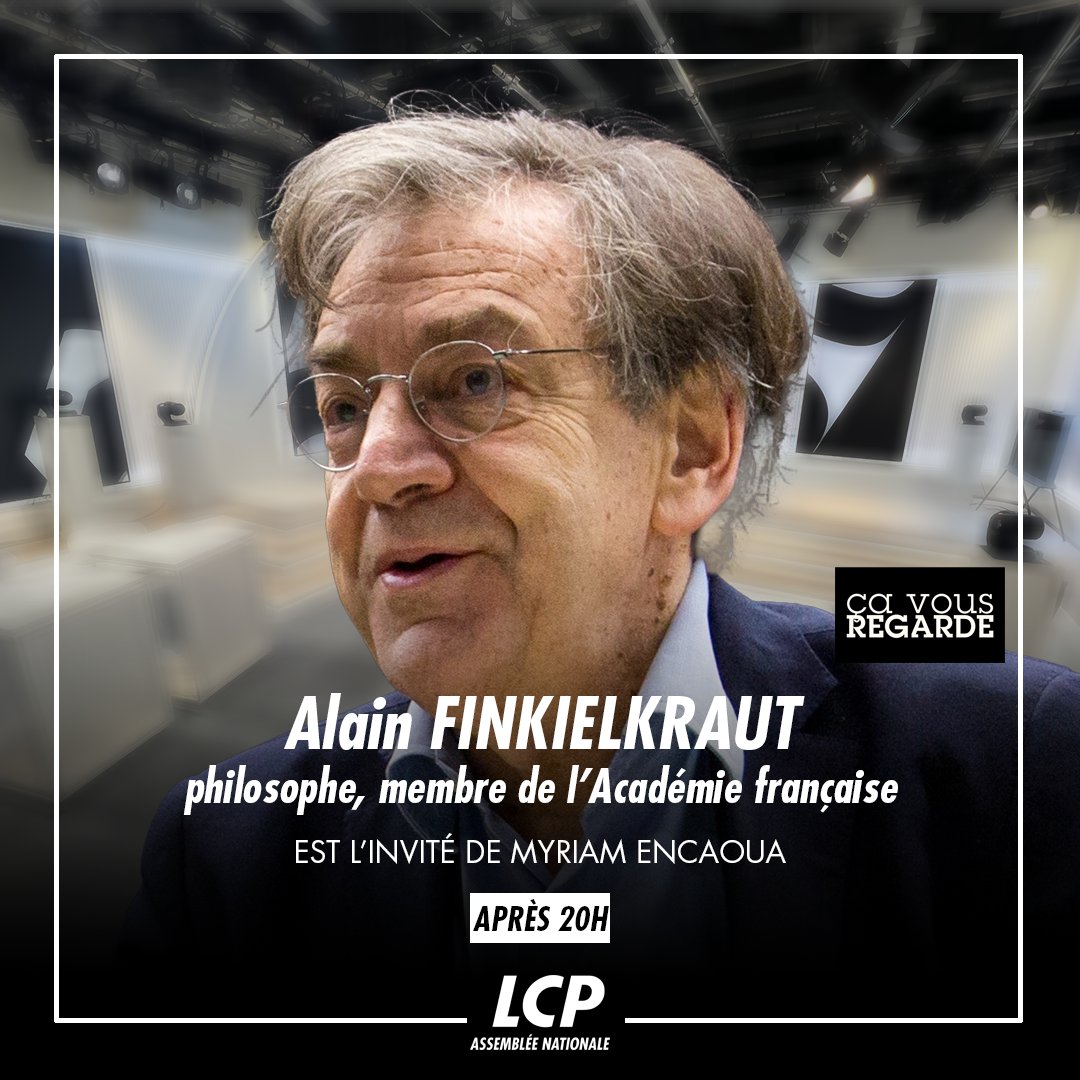 LCP on X: 🔵🗣️ Dans la seconde partie de #CVR, @Myriamencaoua reçoit  Alain Finkielkraut, philosophe, membre de l'Académie française et auteur de  « Pêcheur de perles » (Gallimard) 📺 après 20h en