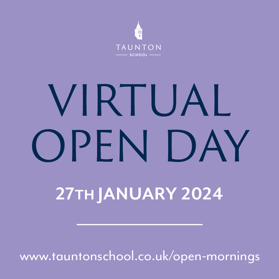 Only 4 days left until our Virtual Open Day on Saturday, 27th January 2024 🗓️ 

Book now to save your virtual seat: ow.ly/tE5350Qt1Ix

#ExceptionalExperiences #TauntonSchool