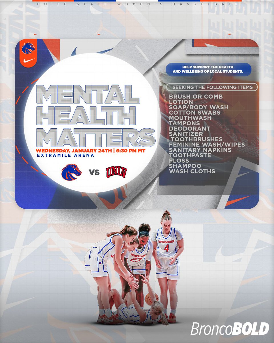 🚨 REMINDER 🚨

Please help us support the health and wellbeing of local students. We are collecting hygiene items as part of our Mental Health Matters game. Drop off bins will be located inside of entry 2 at tomorrow night's game!

#BleedBlue | #WhatsNext