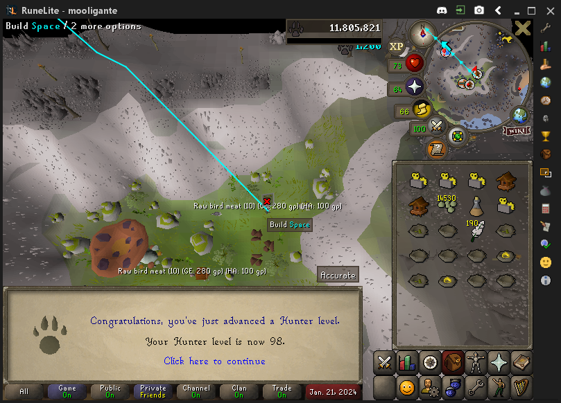 mooligante's tweet photo. 98 hunter! less go 1 more but no get a pet herbi #osrs #oldschool #oldscoolunescpe
🙄😑 https://t.co/jLM53grbXB