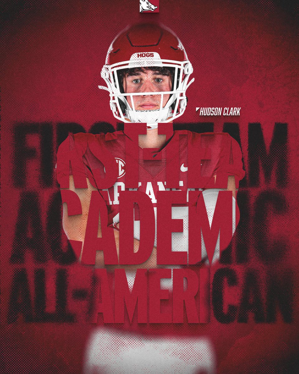 𝐅𝐢𝐫𝐬𝐭-𝐓𝐞𝐚𝐦 
𝐀𝐜𝐚𝐝𝐞𝐦𝐢𝐜 𝐀𝐥𝐥-𝐀𝐦𝐞𝐫𝐢𝐜𝐚𝐧

The 21st Razorback to earn Academic All-America honors and first since 2016. 

<a href="/hudclark3/">hudson clark</a> getting it done on the field 𝘼𝙉𝘿 in the classroom!