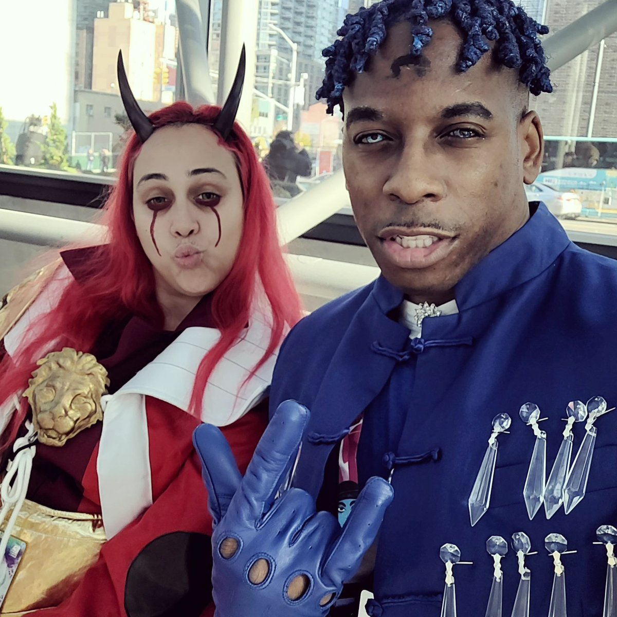 wendellwpii's tweet photo. Two different animes ..  but love the energy is undeniable. Lol, I love my cosplsy fam. Even when we aren't cosplaying the same anime, we EAT 

Benimaru @Fox_tailzz
From That Time I Got Reincarnated As A Slime 
Prince Saphir @wendellcosplays
From Sailor Moon Crystal https://t.co/LQtfLysvhK