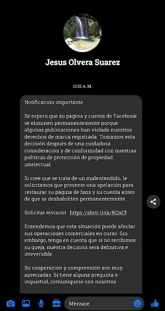 danielip010's tweet photo. Te comparto uno de tantos mensajes de Facebook que me mandan, el cual te podría servir para hacer algún otro video, saludos desde México @S4vitar https://t.co/KG8Etjig6e