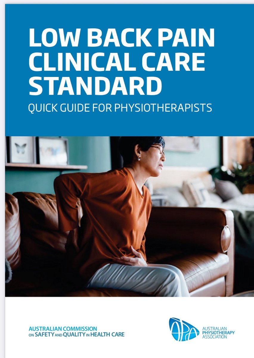 Australian Clinical Care Standards for low back pain

Excellent framework👌

Provides sign posts to delivering high quality care 

But good Clinical reasoning always needed to implement best care on an individual patient level. 

safetyandquality.gov.au/sites/default/…