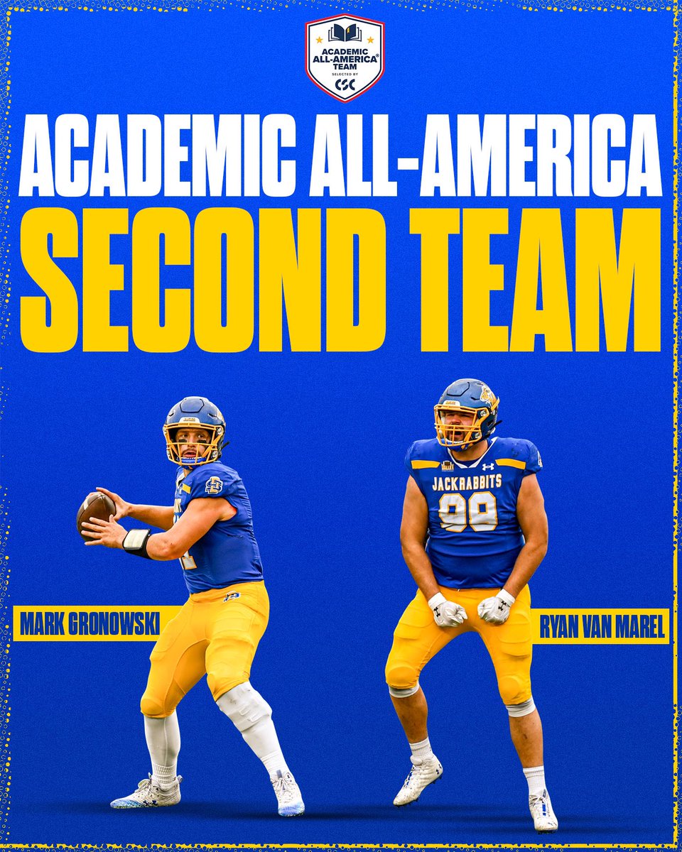 Academic All-America Second Team selected by The College Sports Communicators - <a href="/mgronowski11/">Mark Gronowski</a> + <a href="/RyanVanMarel/">Ryan Van Marel</a> 

#GoJacks 🐰🏈